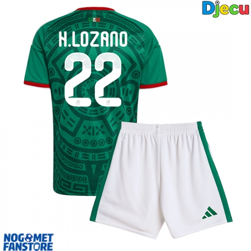 Meksiko Hirving Lozano #22 Domaci Dres za djecu SP 2026 Kratak Rukav (+ Kratke hlače)